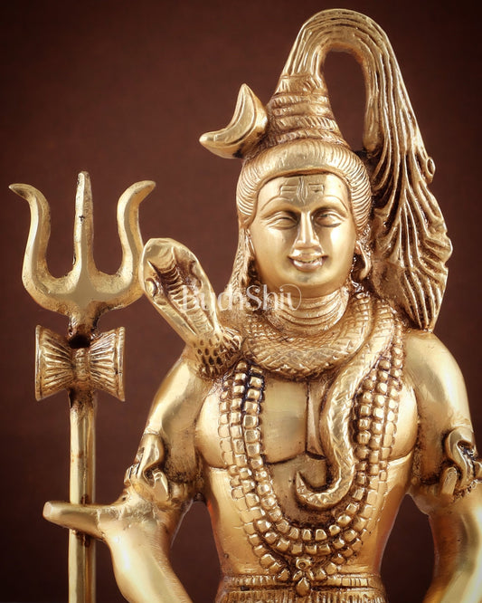 Brass Lord Shiva in Meditation Statue 8" - Budhshiv.com
