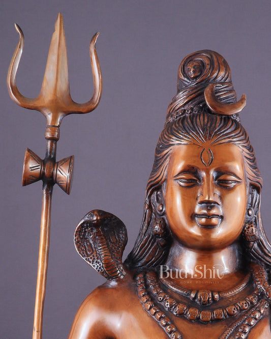 Brass Lord Shiva statue - Meditative Posture 20 inch - Budhshiv.com