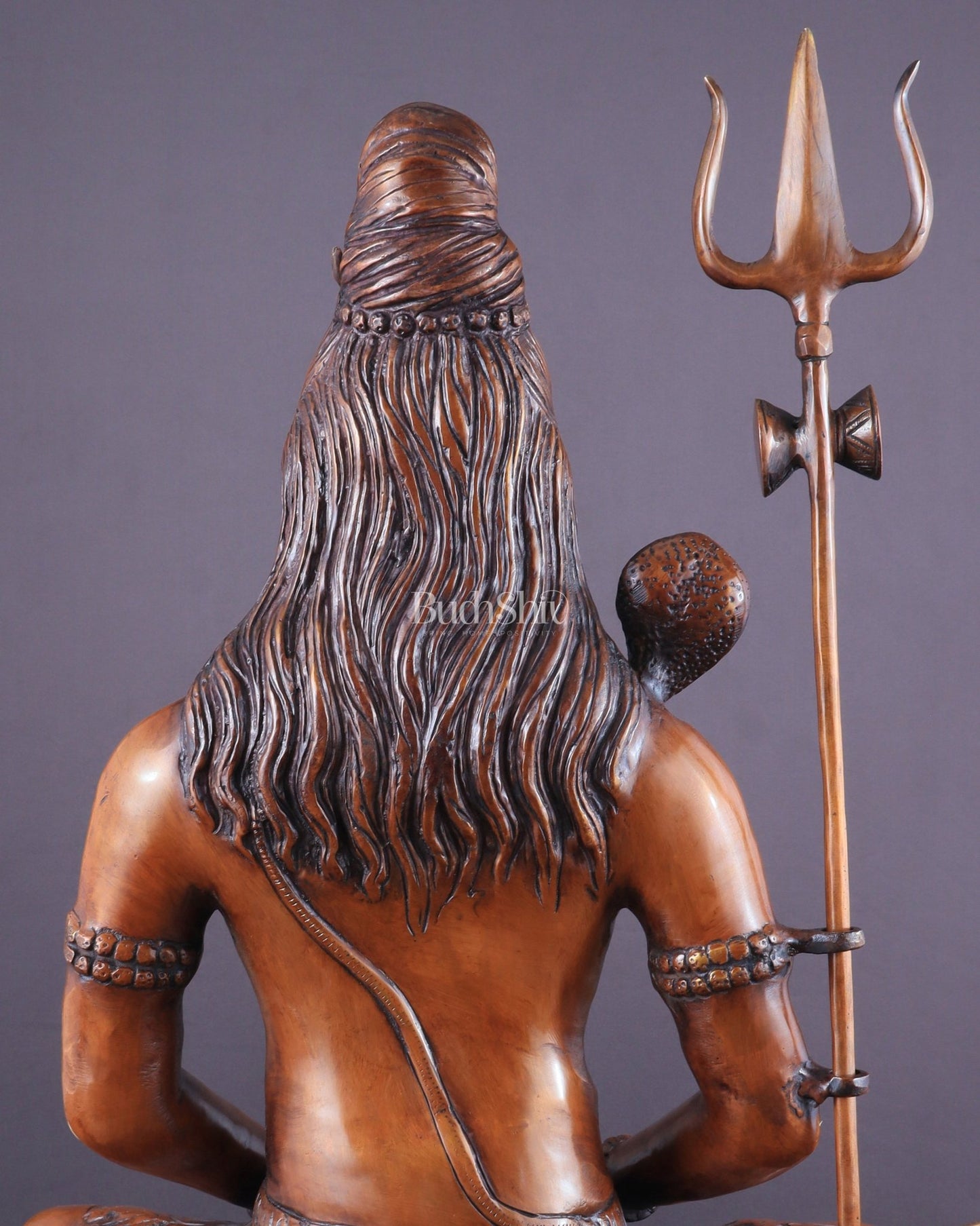Brass Lord Shiva statue - Meditative Posture 20 inch - Budhshiv.com