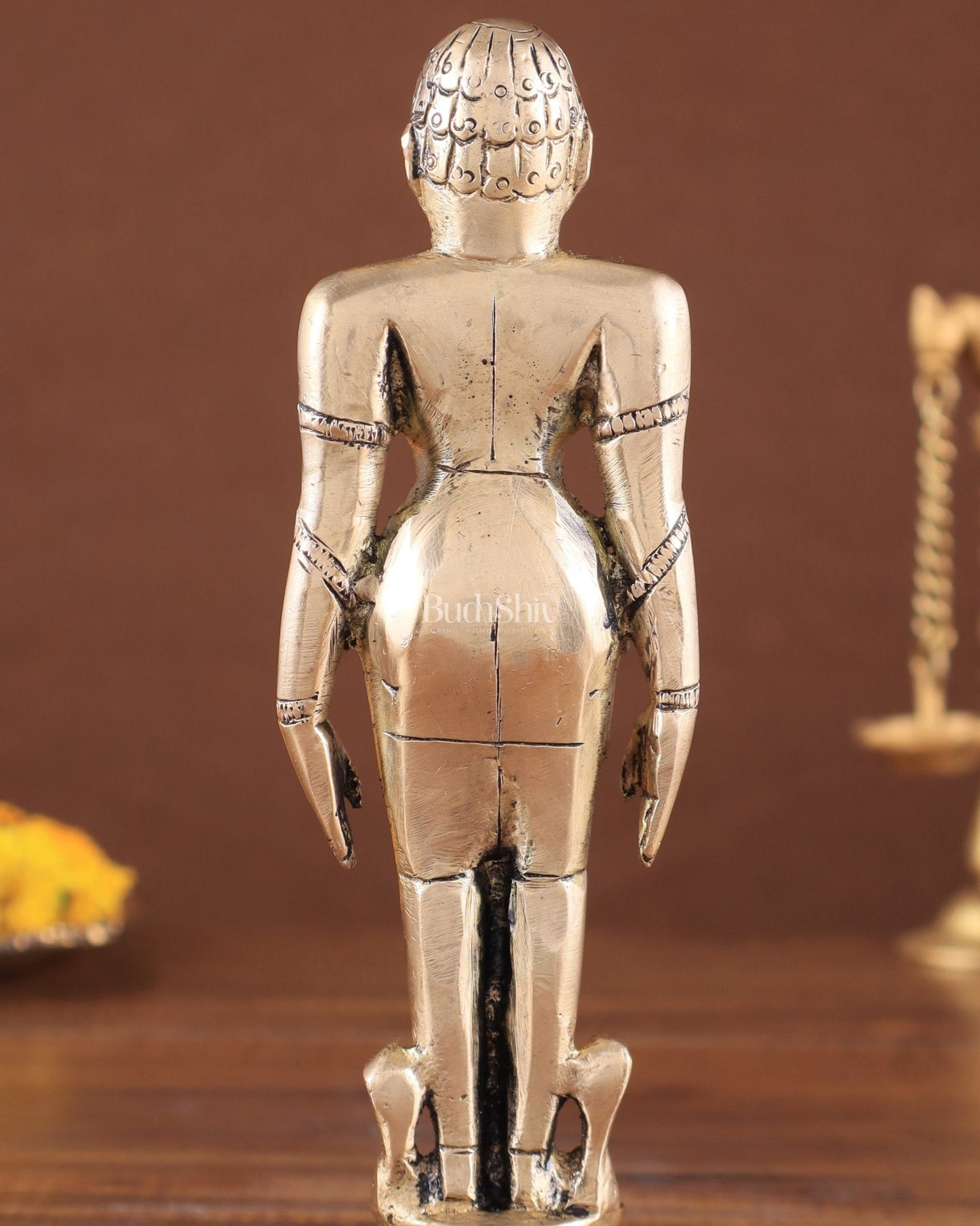 Brass Mahavir Ji Jain God Standing Statue 8" - Budhshiv.com