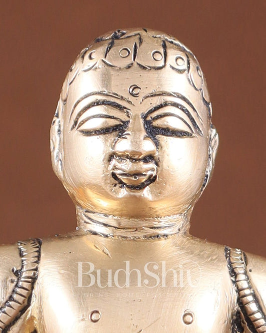 Brass Mahavir Ji Jain God Standing Statue 8" - Budhshiv.com