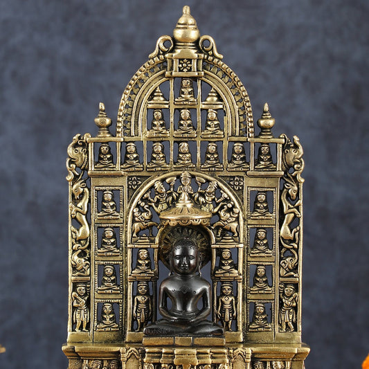 Brass Mahavir Swami Jain Tirthankar Handicraft Statue – 12" Height, 3 kg - Budhshiv.com