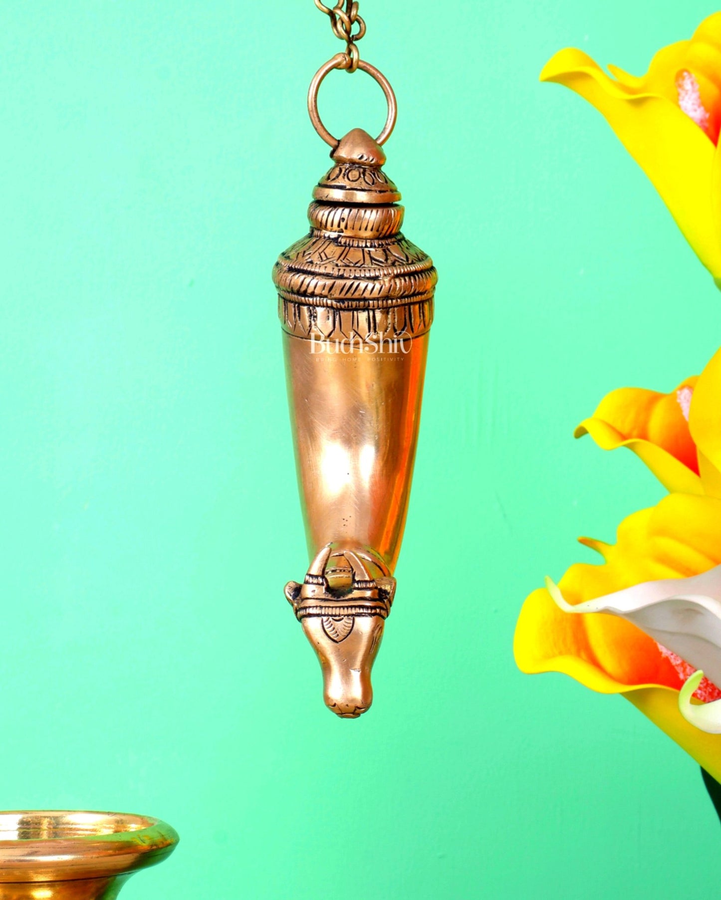 Brass Nandi Jaldhari – Multipurpose Hanging & Hand - Held for Shiva Lingam Abhishek - Budhshiv.com