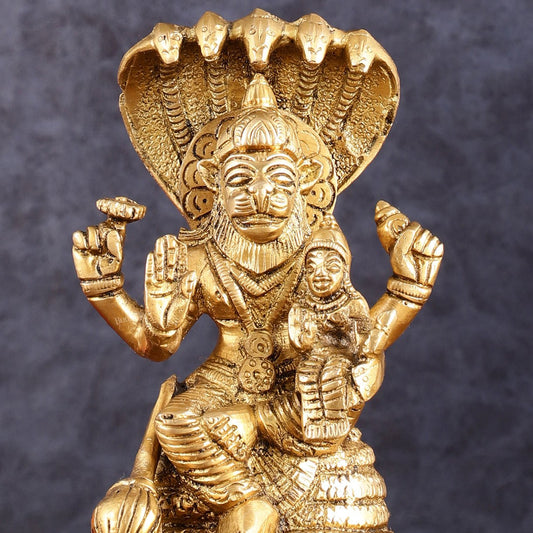 Brass Narsimha Lakshmi Idol 5.5 Inch - Budhshiv.com