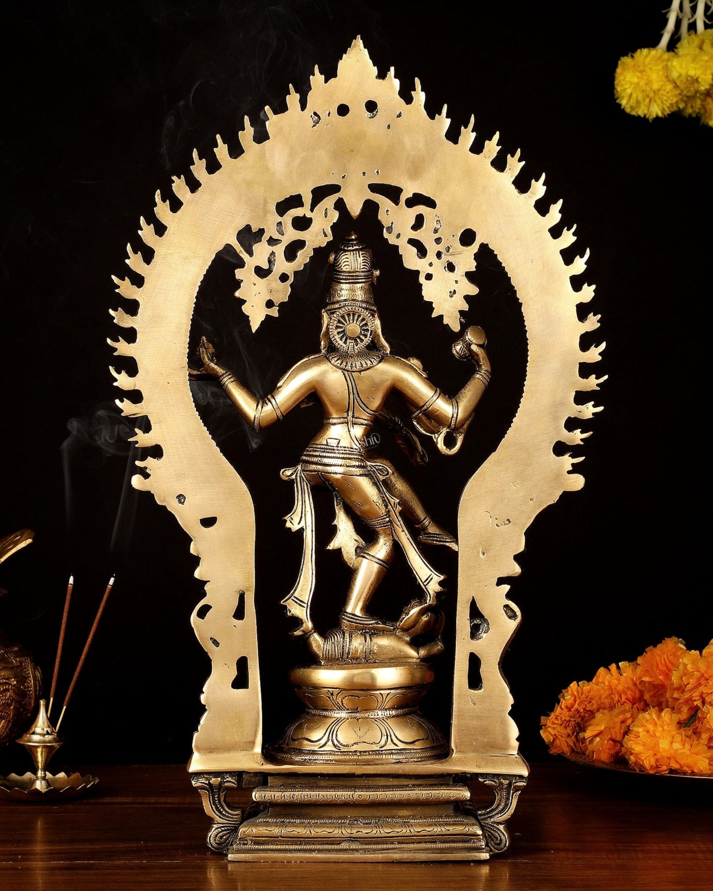 Brass Nataraja Dancing Shiva Superfine Sculpture - 18" Height - Budhshiv.com