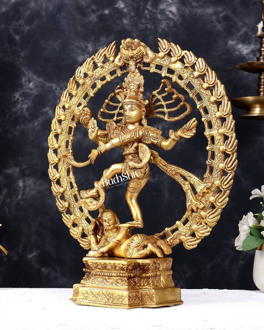 Brass Nataraja Statue 17 inch - Budhshiv.com