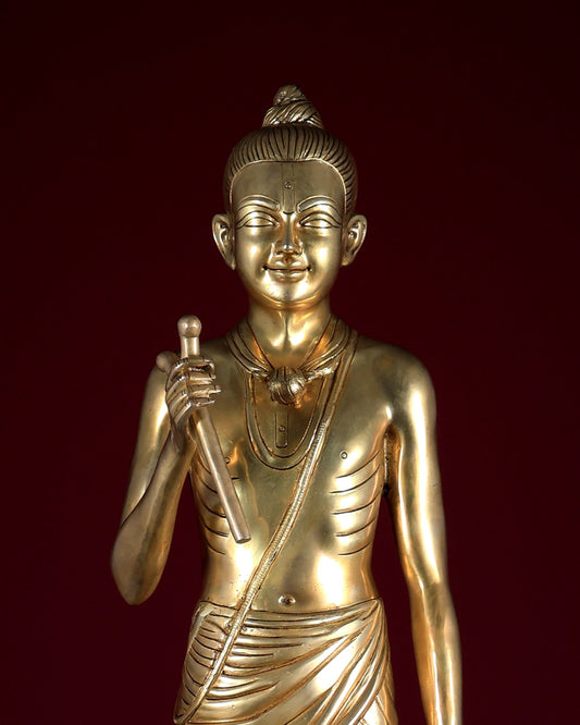 Brass Neelkanth Swamy Narayan Bhagwan Statue – Akshardham Deity Sculpture 30 inch - Budhshiv.com