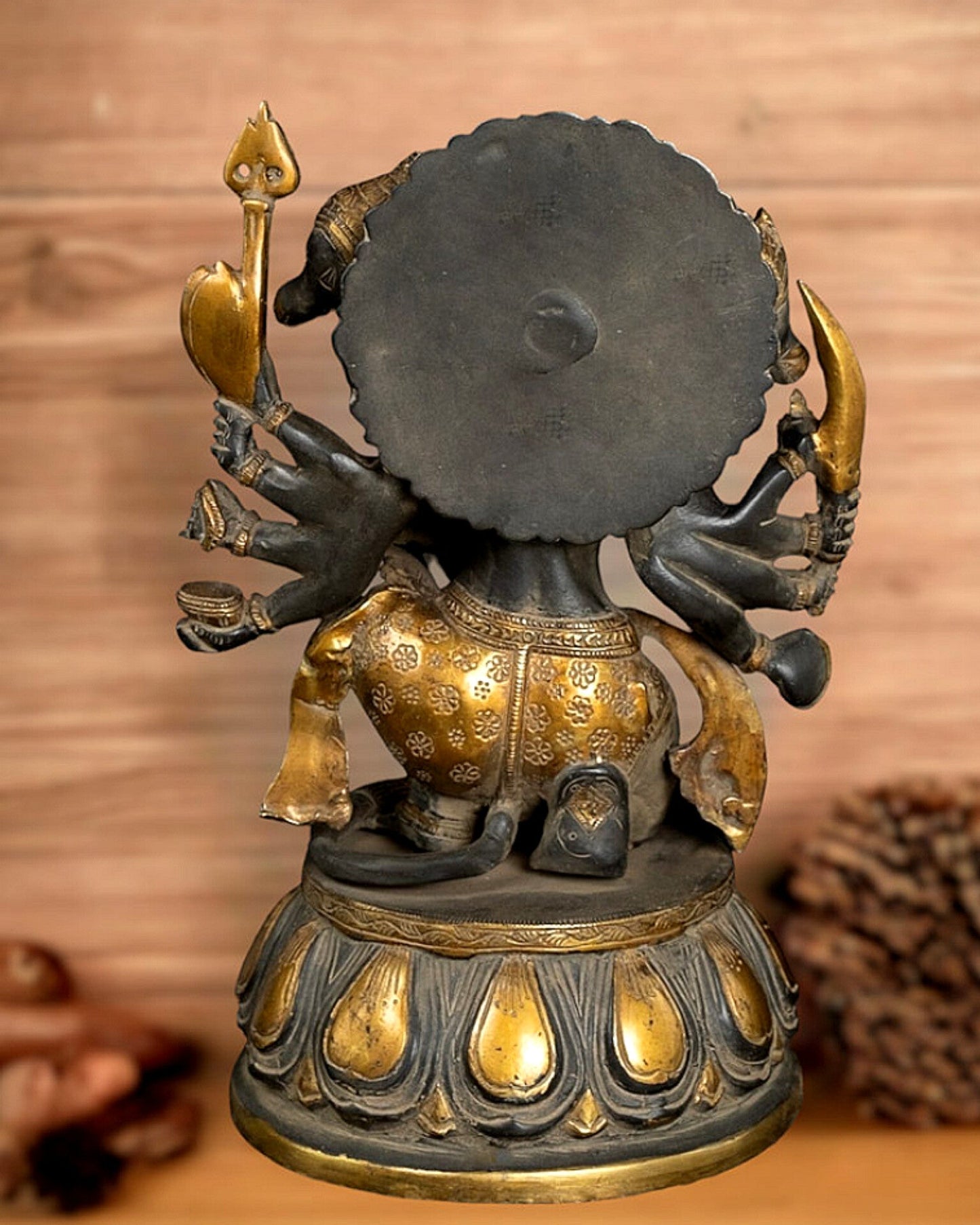 Brass Panchmukhi Hanuman 13" sandstone finish - Budhshiv.com