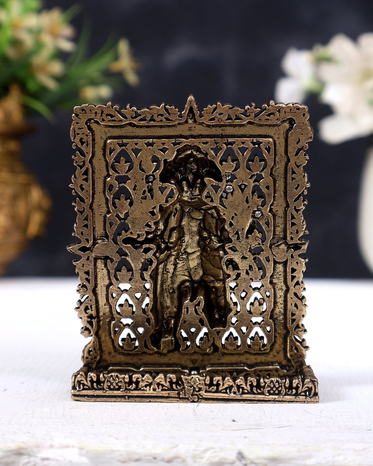Brass Panchmukhi Hanuman Standing Idol | Five-Faced Hanuman Statue for Car, Home & Office - Budhshiv.com