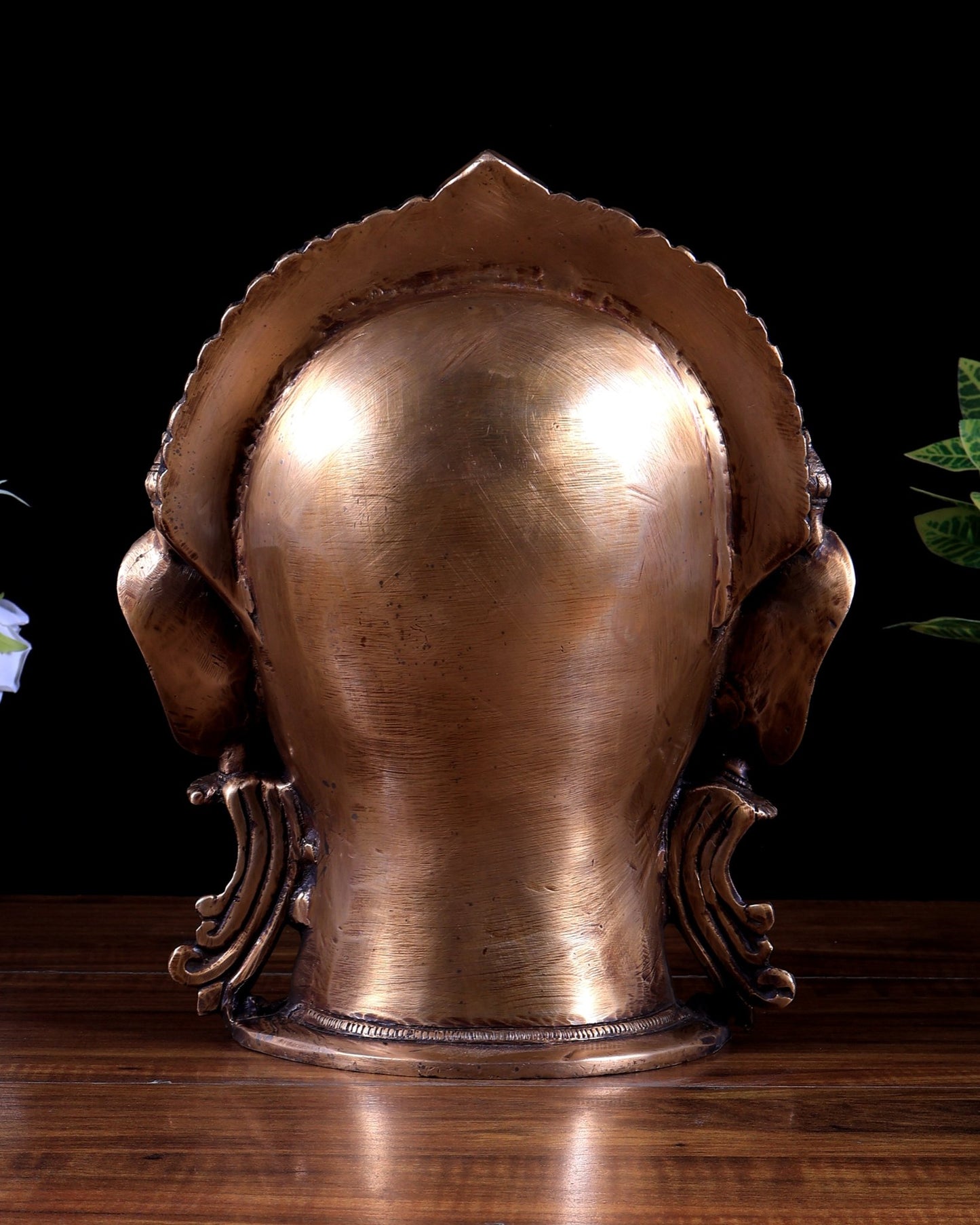 Brass Parvati Gauri face Statue - 12 inch - Budhshiv.com