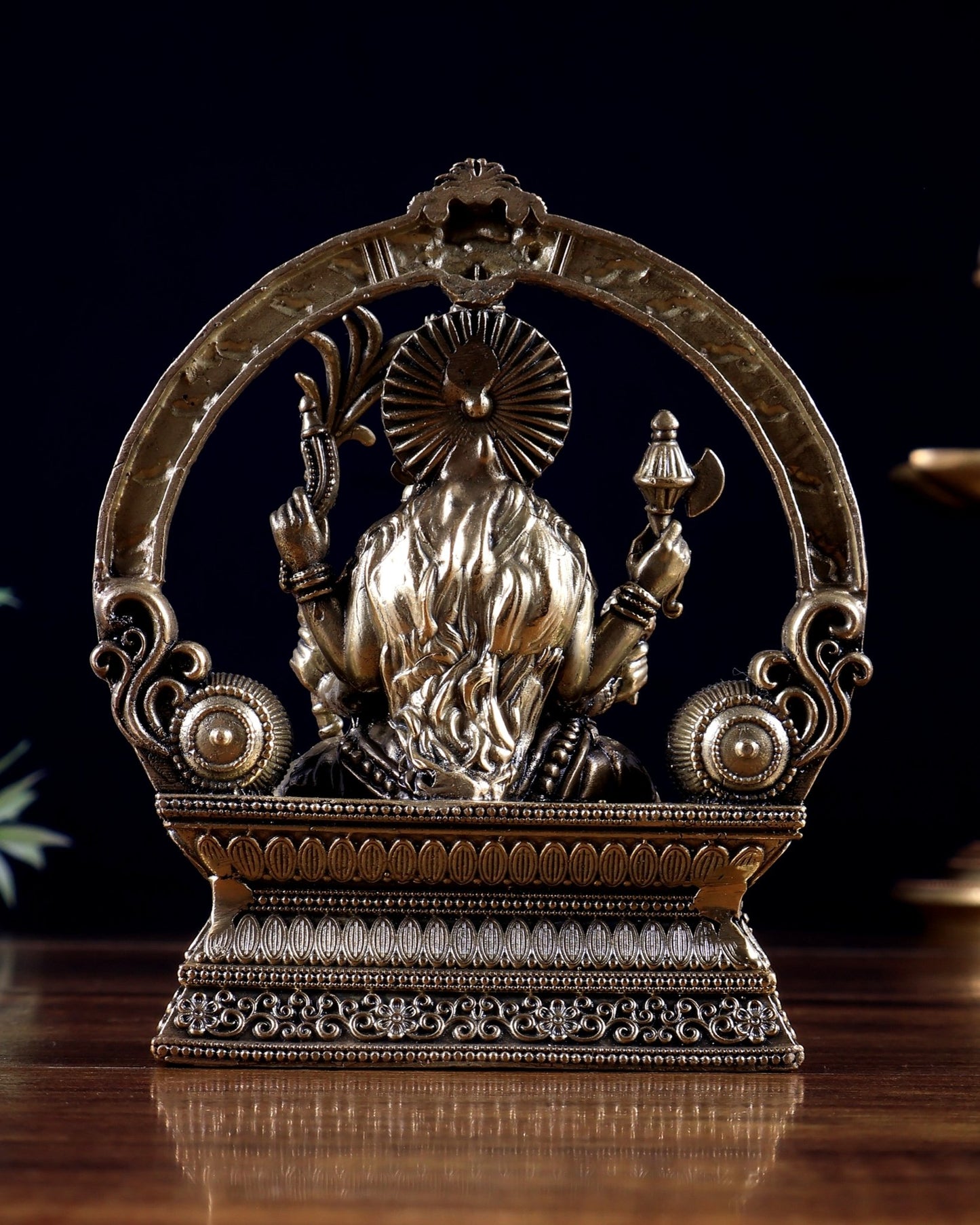 Brass Rajarajeshwari Lalita Devi Idol | Superfine Seated on Throne | 10 cm Statue - Budhshiv.com