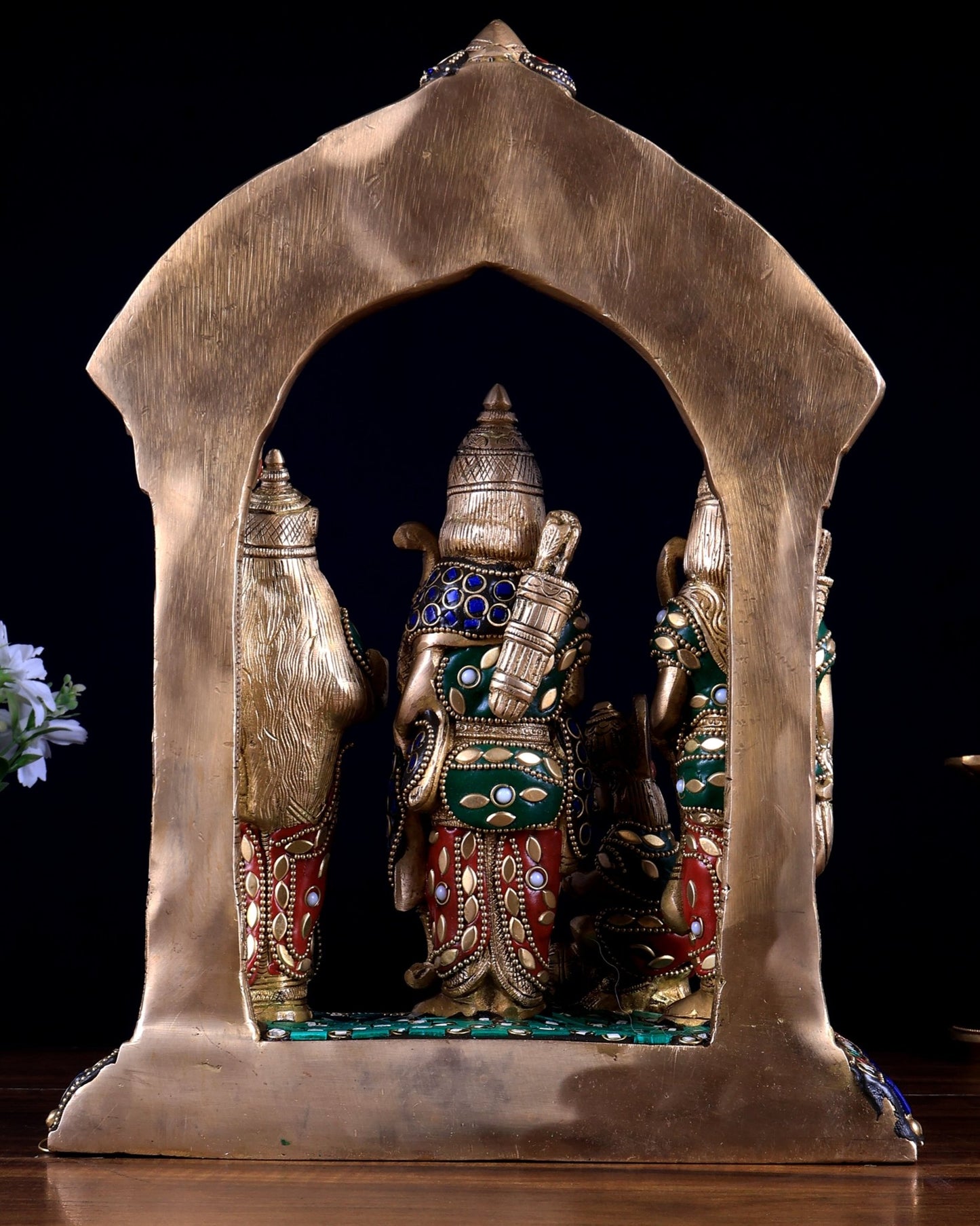 Brass Ram Darbar Statue 12 inch meenakari Stonework - Budhshiv.com