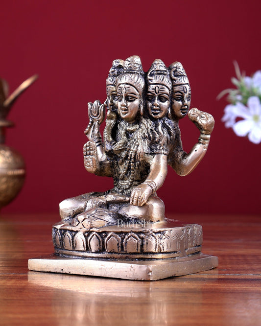 Brass Sadashiva Statue – Five - Faced Shiva Sculpture - Budhshiv.com