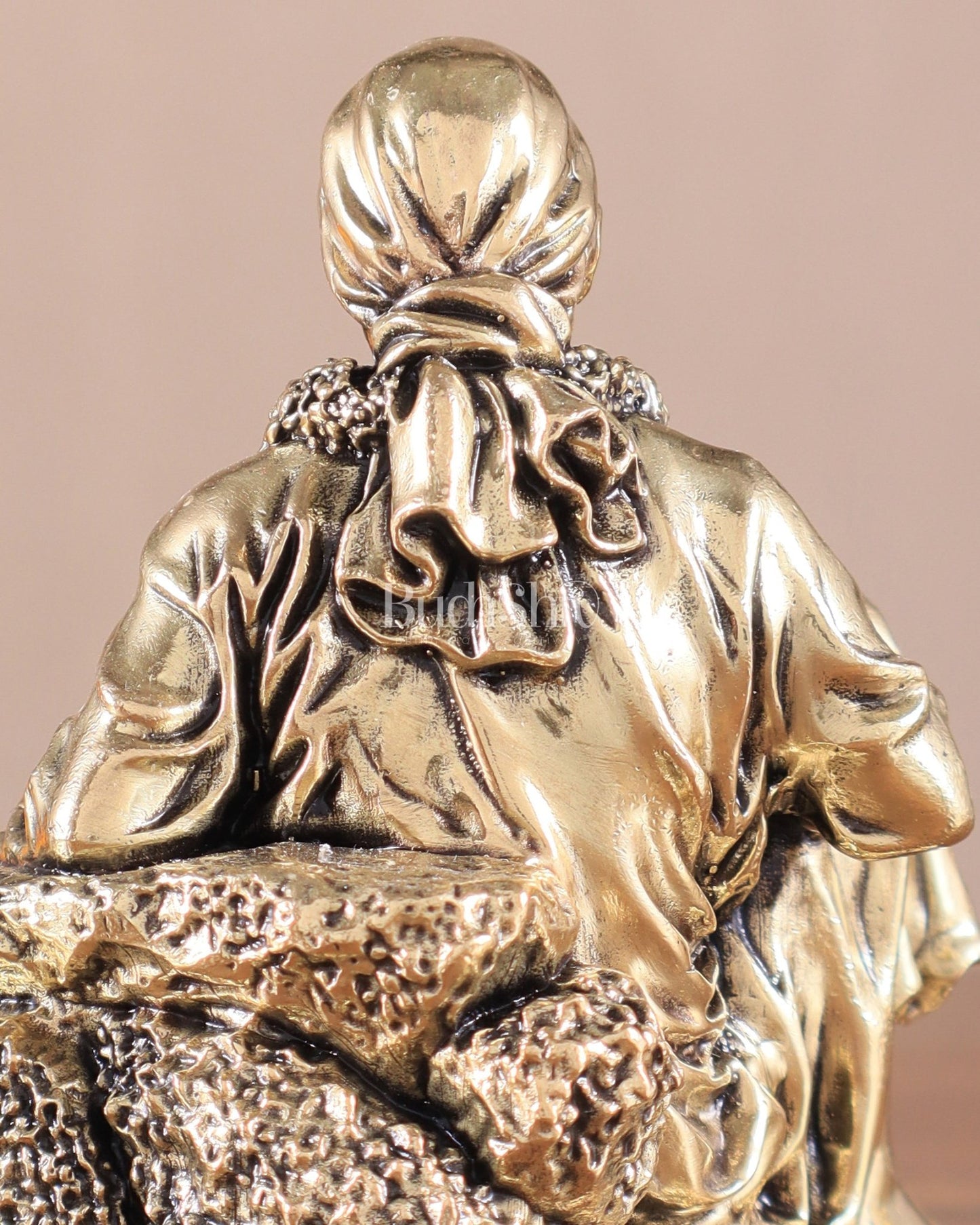 Brass Sai Baba Sitting Superfine Intricate Idol - Budhshiv.com