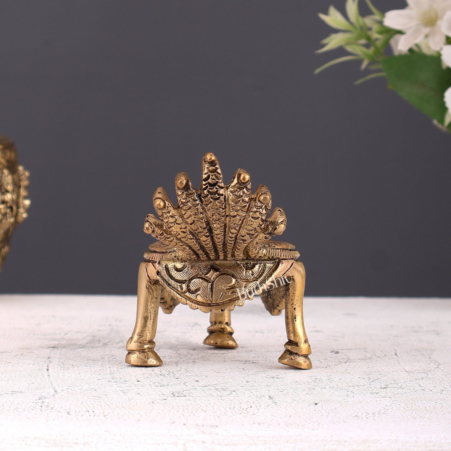 Brass Shankh Stand – Decorative Holder to Place Brass Conch (4 Inches) - Budhshiv.com