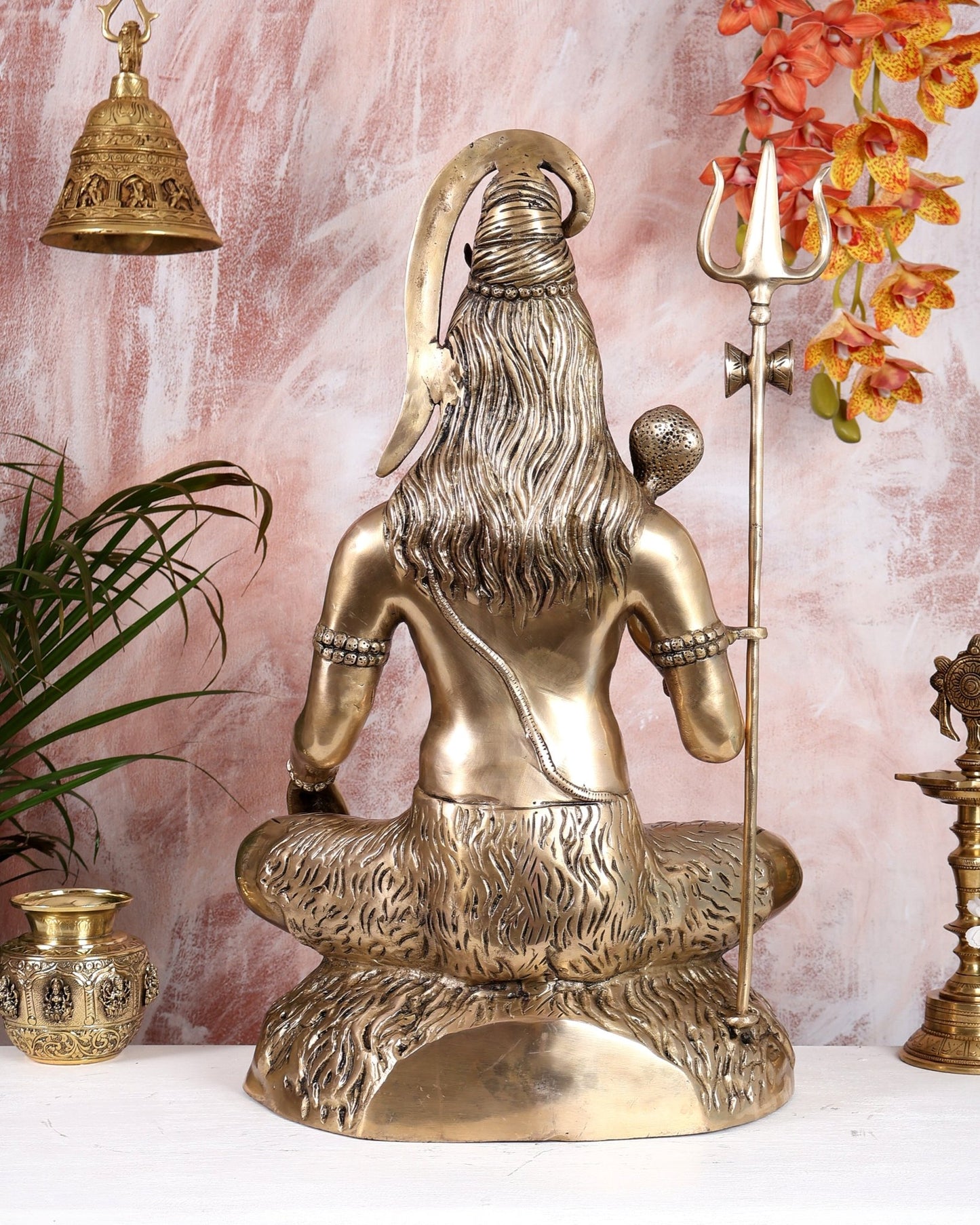 Brass Shiva Gangdhar aashirwaad statue 23 inches - Budhshiv.com