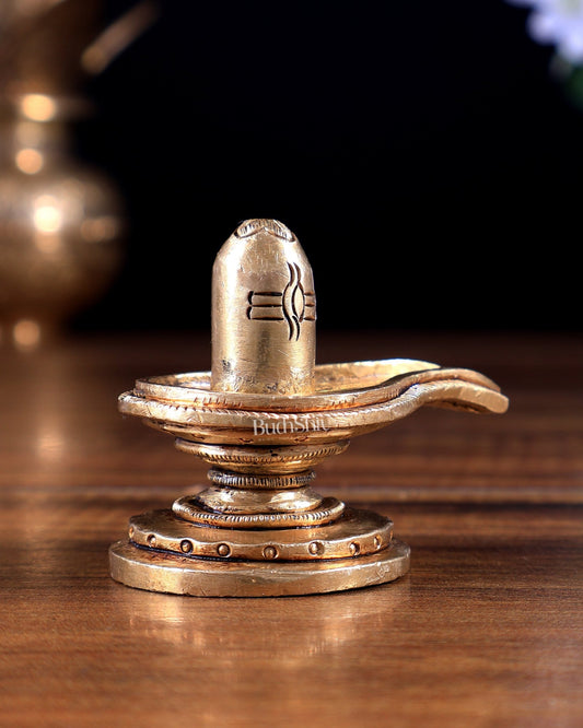 Brass Shiva Lingam (Without Nag) – Daily Pooja Idol small - Budhshiv.com