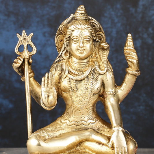 Brass Shiva Statue Murti 6.5 " - Budhshiv.com
