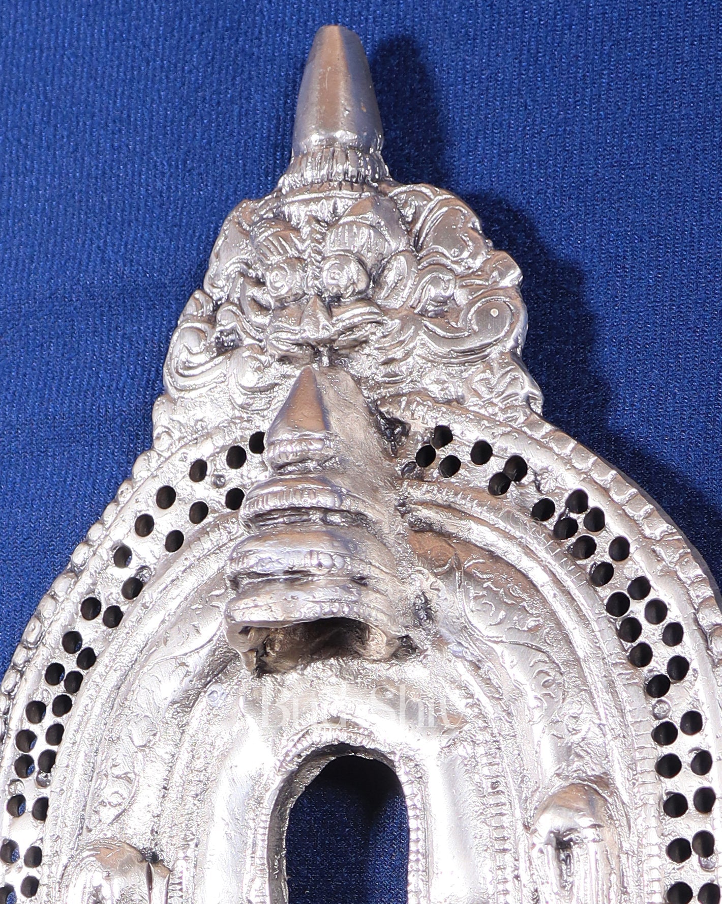 Brass silver plated Handcrafted Prabhavali 12.5" x 5.5" wall hanging - Budhshiv.com