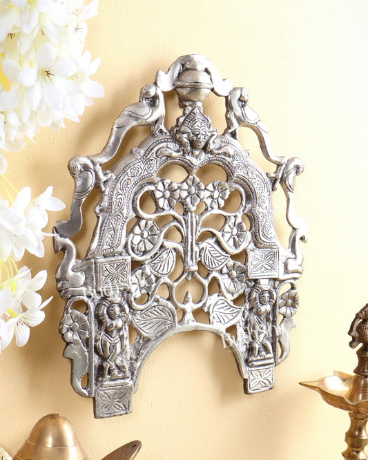 Brass silver plated Prabhavali Wall Hanging – 12" - Budhshiv.com