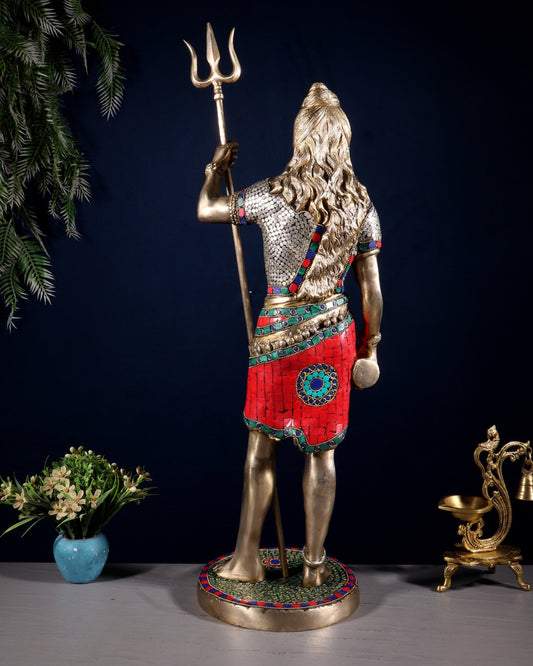 Brass Standing Shiva Statue 23 inch - Budhshiv.com