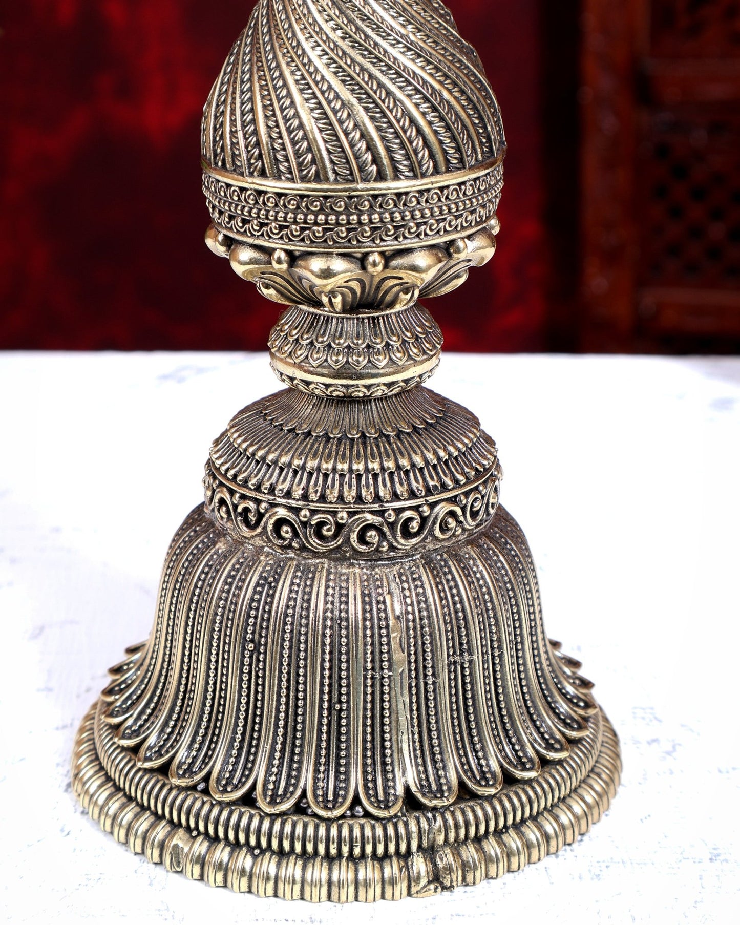 Brass Superfine Annam Pakshi Oil Lamp | Intricate Carvings 12 inch - Budhshiv.com