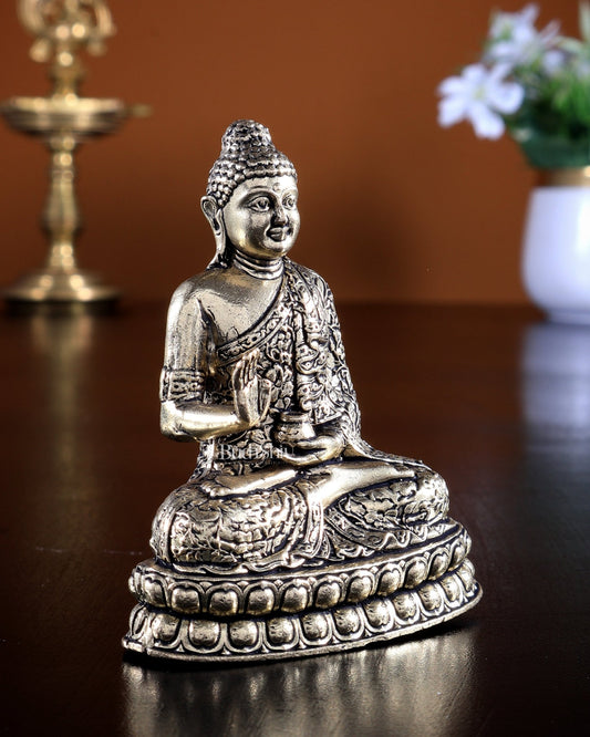 Brass Superfine Buddha Blessing Idol 4 inch - Budhshiv.com
