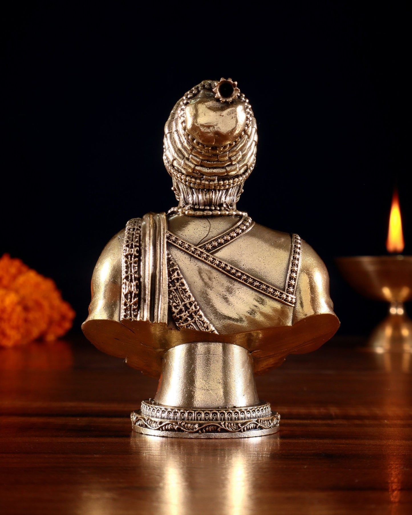 Brass Superfine Chatrapati Shivaji Maharaj Bust statue – 4” Height - Budhshiv.com