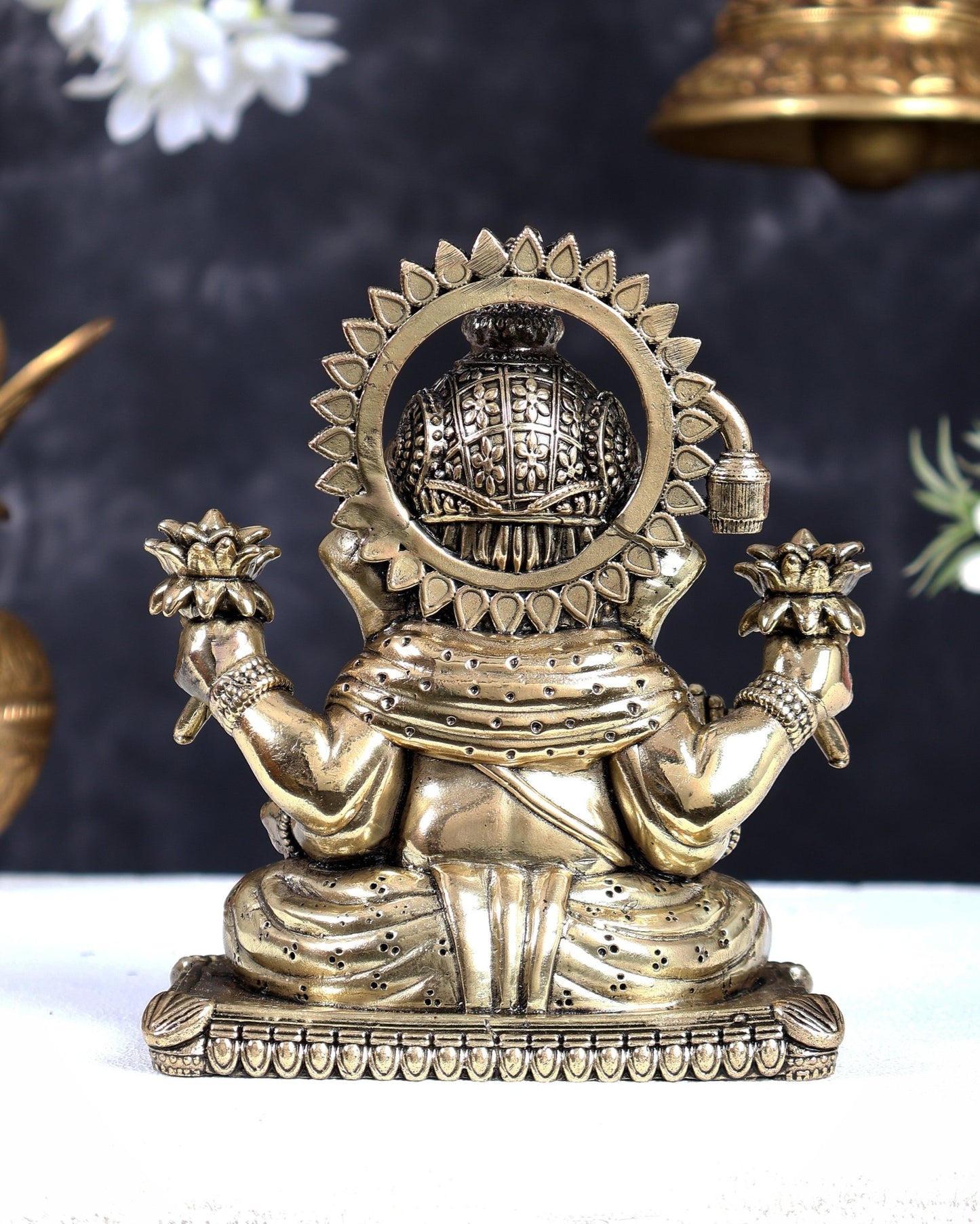 Brass Superfine Dagdusheth Ganapati Intricate Statue 6 inch - Budhshiv.com