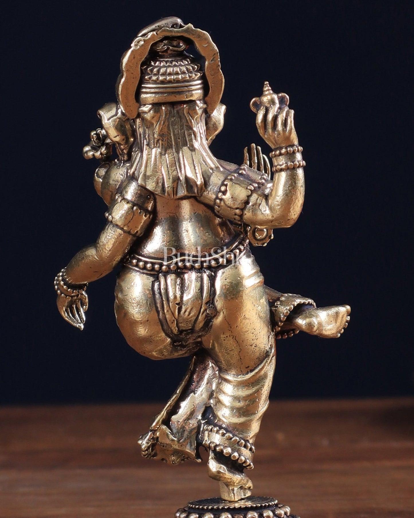 Brass Superfine Dancing Ganesha Idol 6 inch - Budhshiv.com