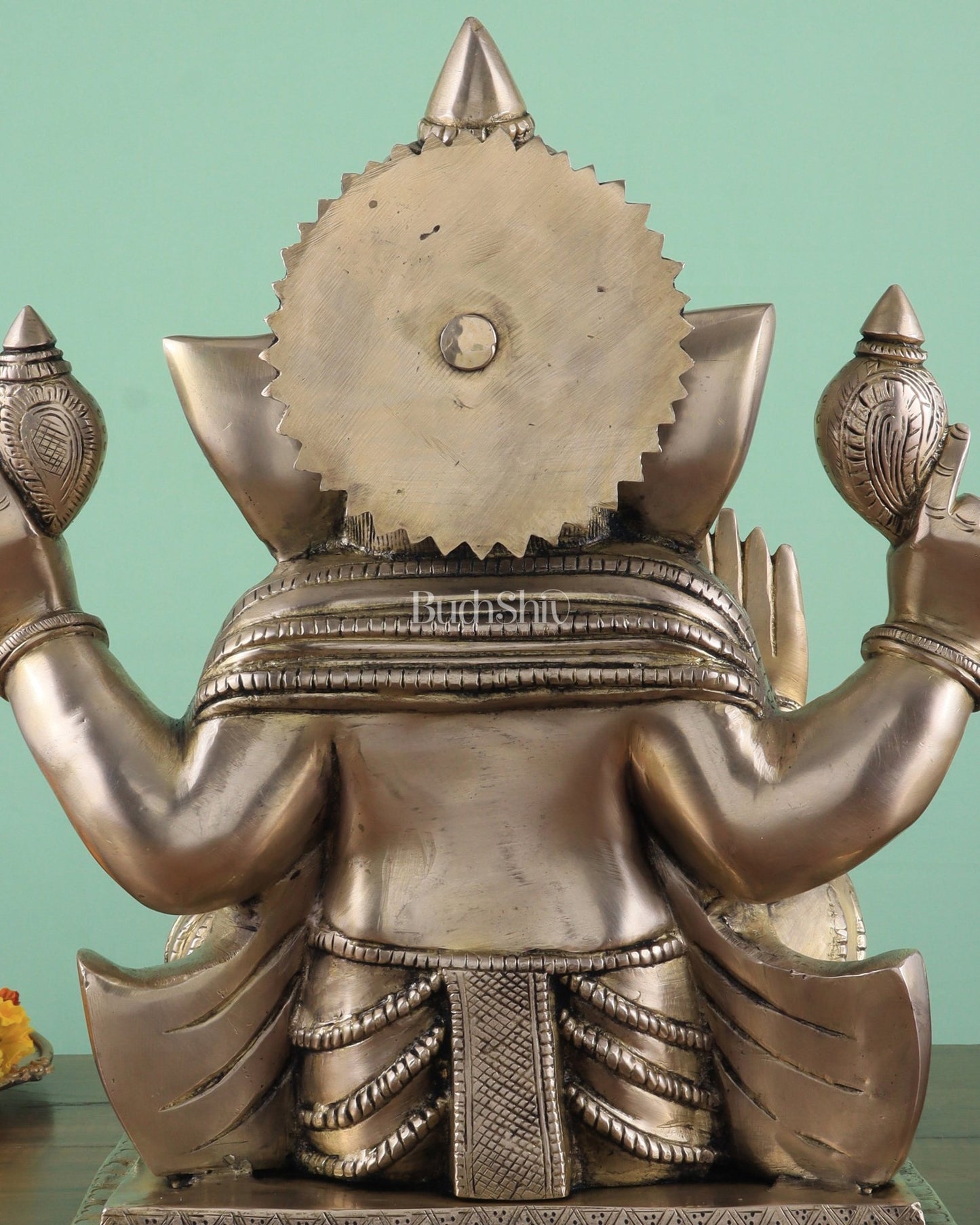 Brass Superfine Ganesha statue 15" matte finish - Budhshiv.com