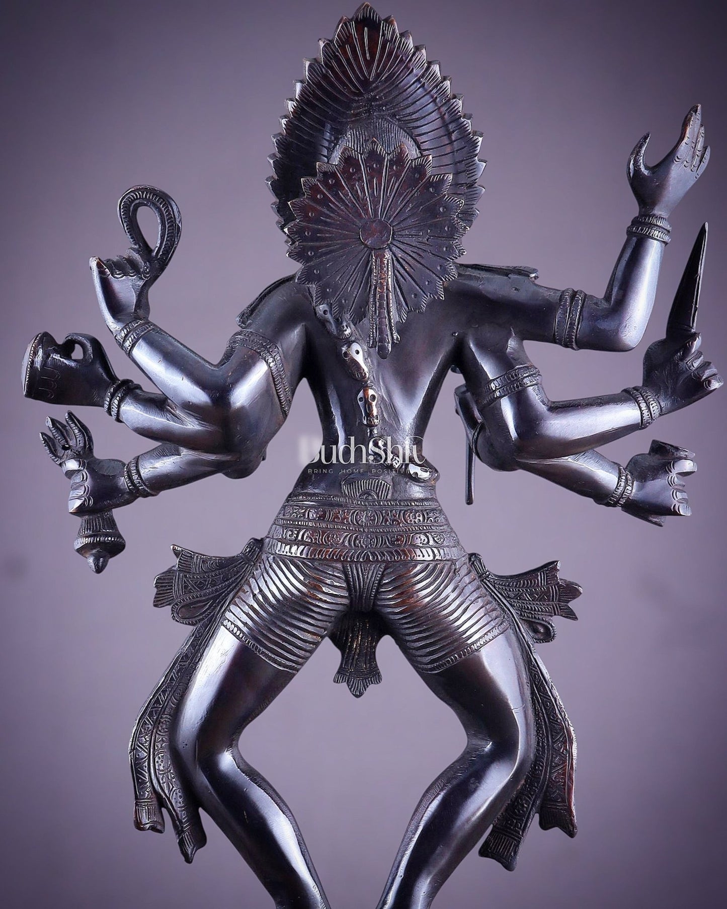 Brass Superfine Goddess Kali as Bhairavi statue 24" - Budhshiv.com