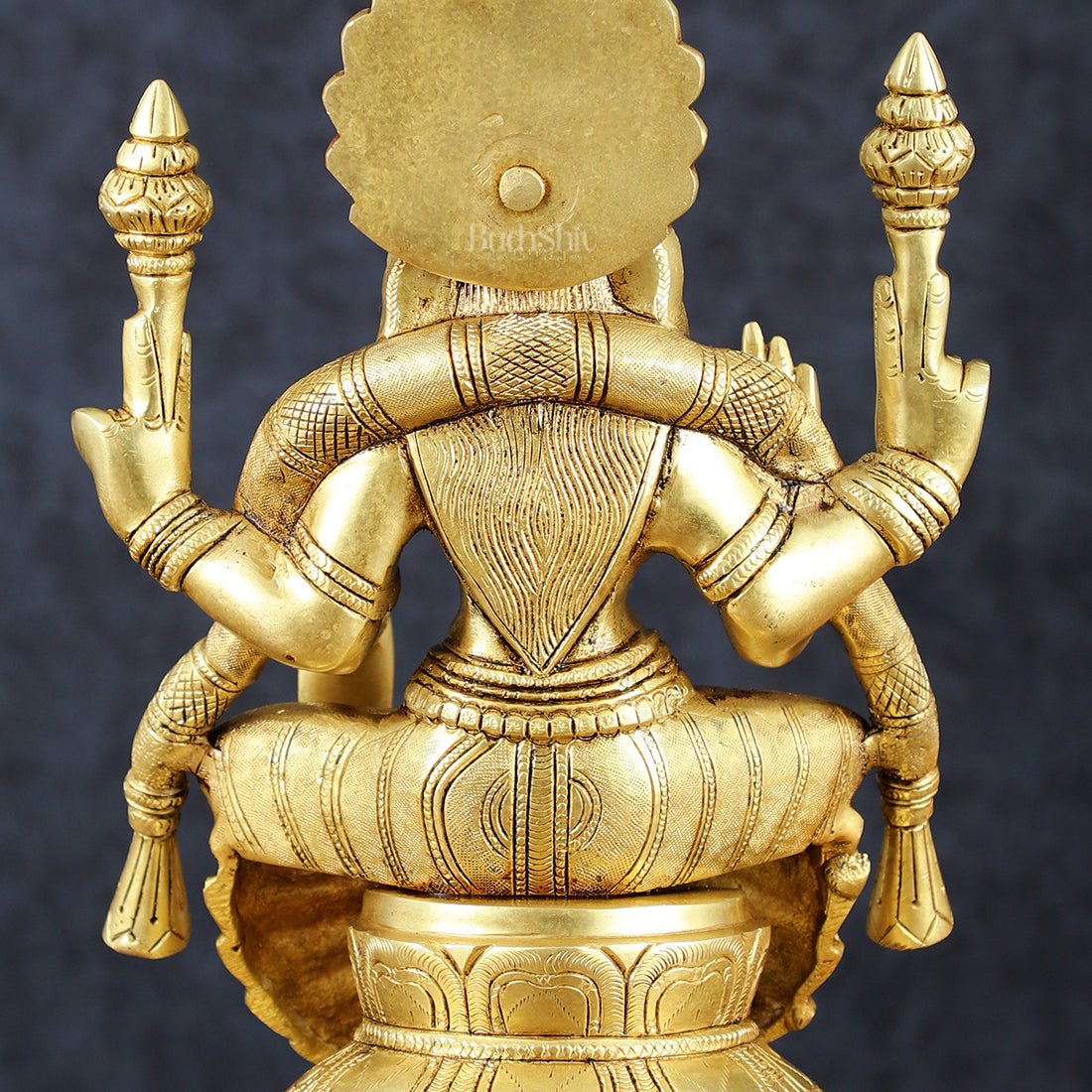 Brass Superfine Goddess Lakshmi as Padmavati Statue Murti Idol | 12.5" - Budhshiv.com