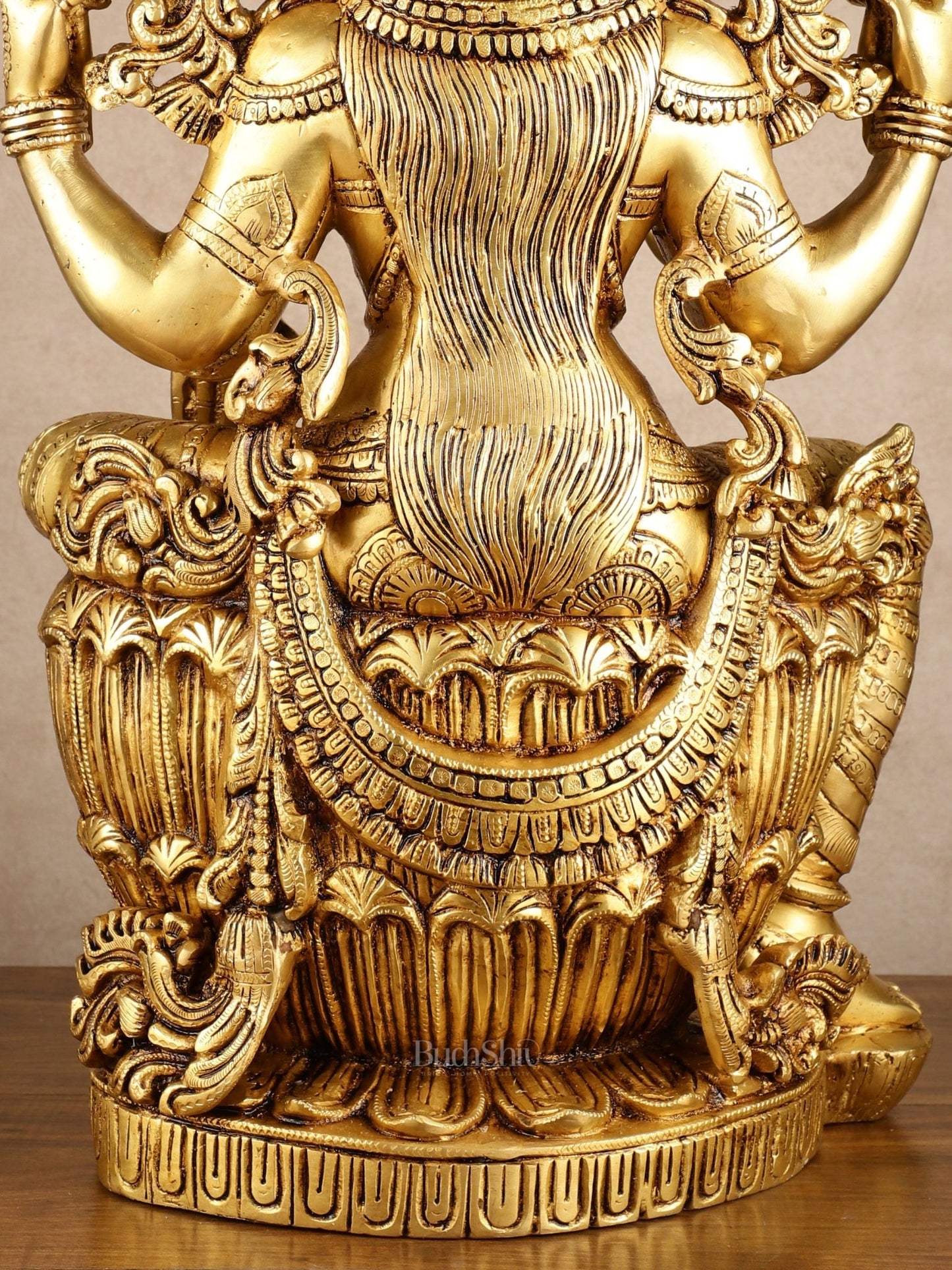 Brass Superfine Goddess Lakshmi Statue | 25x13x7.5 Inches | 26.30 KG - Budhshiv.com