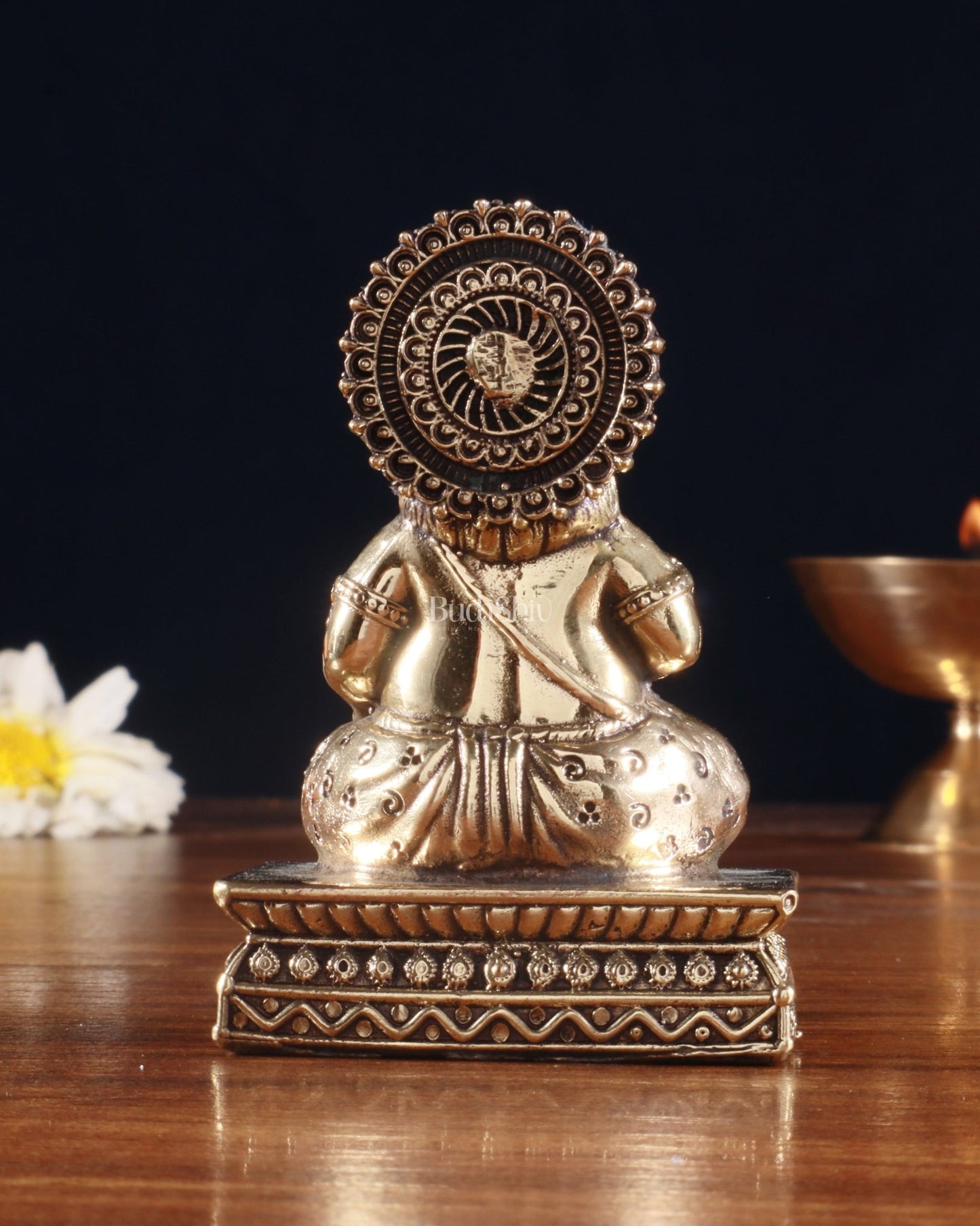 Brass Superfine Intricate Lord Kubera Idol - Budhshiv.com