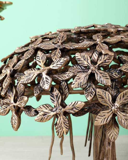 Brass Superfine Kalpavriksha Tree Table Top Sculpture – 12 Inch Sacred Wish - Fulfilling Tree - Budhshiv.com
