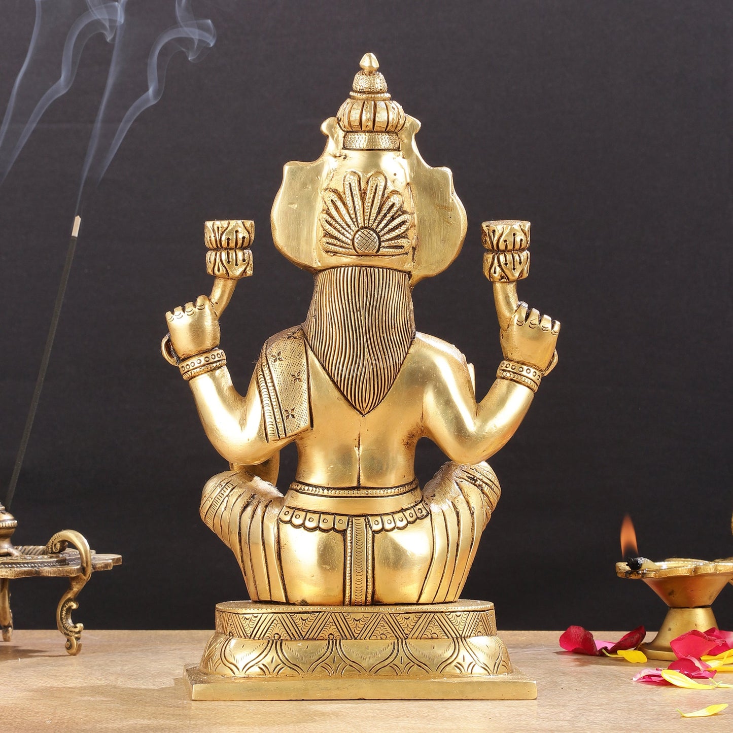 Brass Superfine Lakshmi Idol - 11.5 Inch Statue - Budhshiv.com