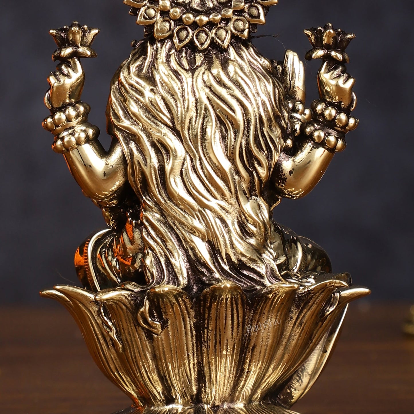 Brass Superfine Lakshmi Idol - 4 Inch - Budhshiv.com