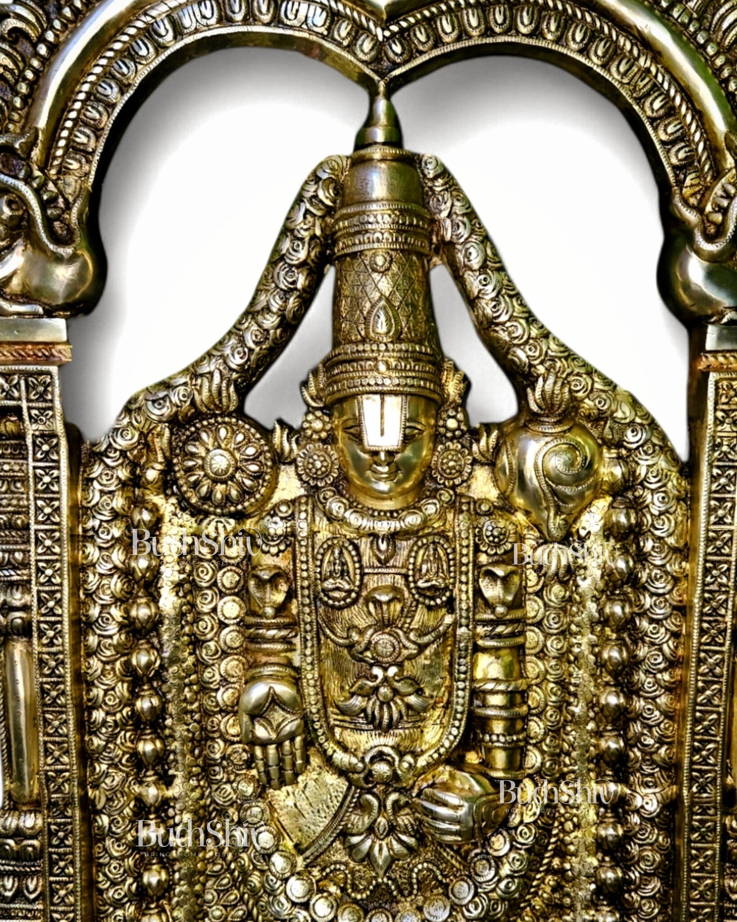 Brass Superfine Large Tirupati Balaji Wall Hanging Statue 48 inch - Budhshiv.com