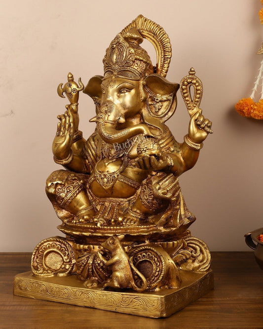 Brass Superfine Lord Ganesha Idol - 22 Inch - Budhshiv.com