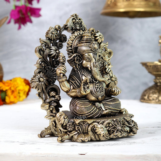 Brass Superfine Lord Ganesha Idol – Intricately Handcrafted Divine Sculpture (5 Inches) - Budhshiv.com