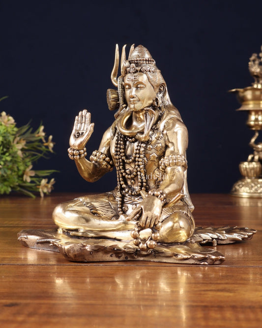 Brass Superfine Lord Shiva Statue 6.5" - Budhshiv.com