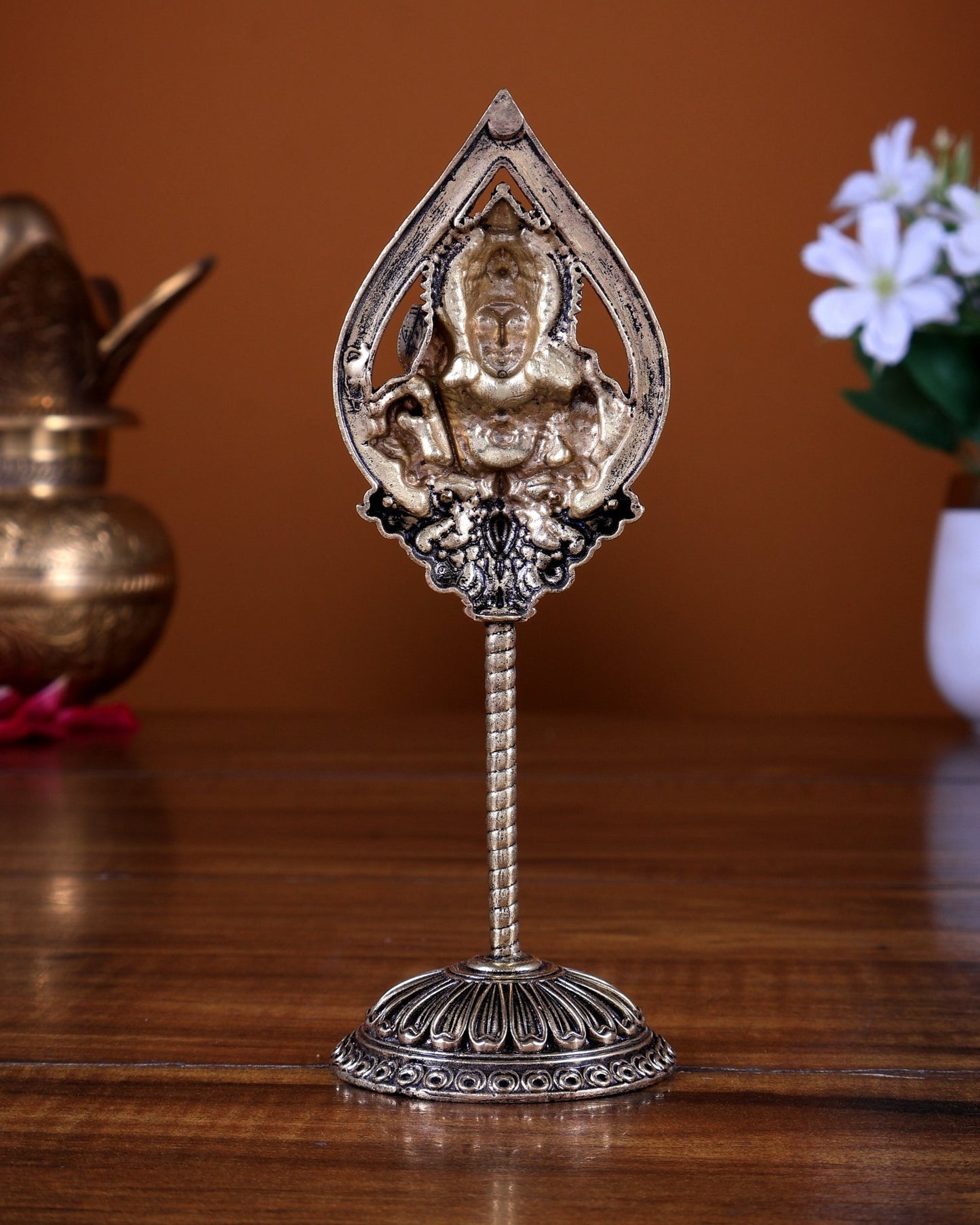 Brass Superfine Murugan Vel Idol | Sacred Vel Weapon of Lord Murugan 6 inch - Budhshiv.com
