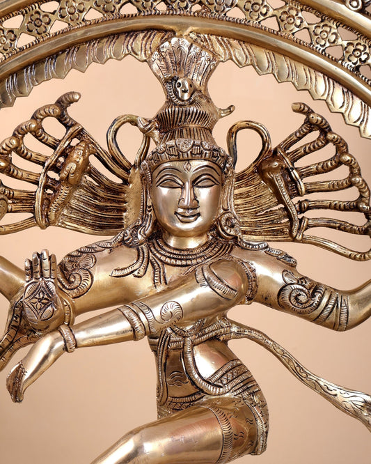 Brass Superfine Nataraja Finely Crafted Statue 24.5" - Budhshiv.com