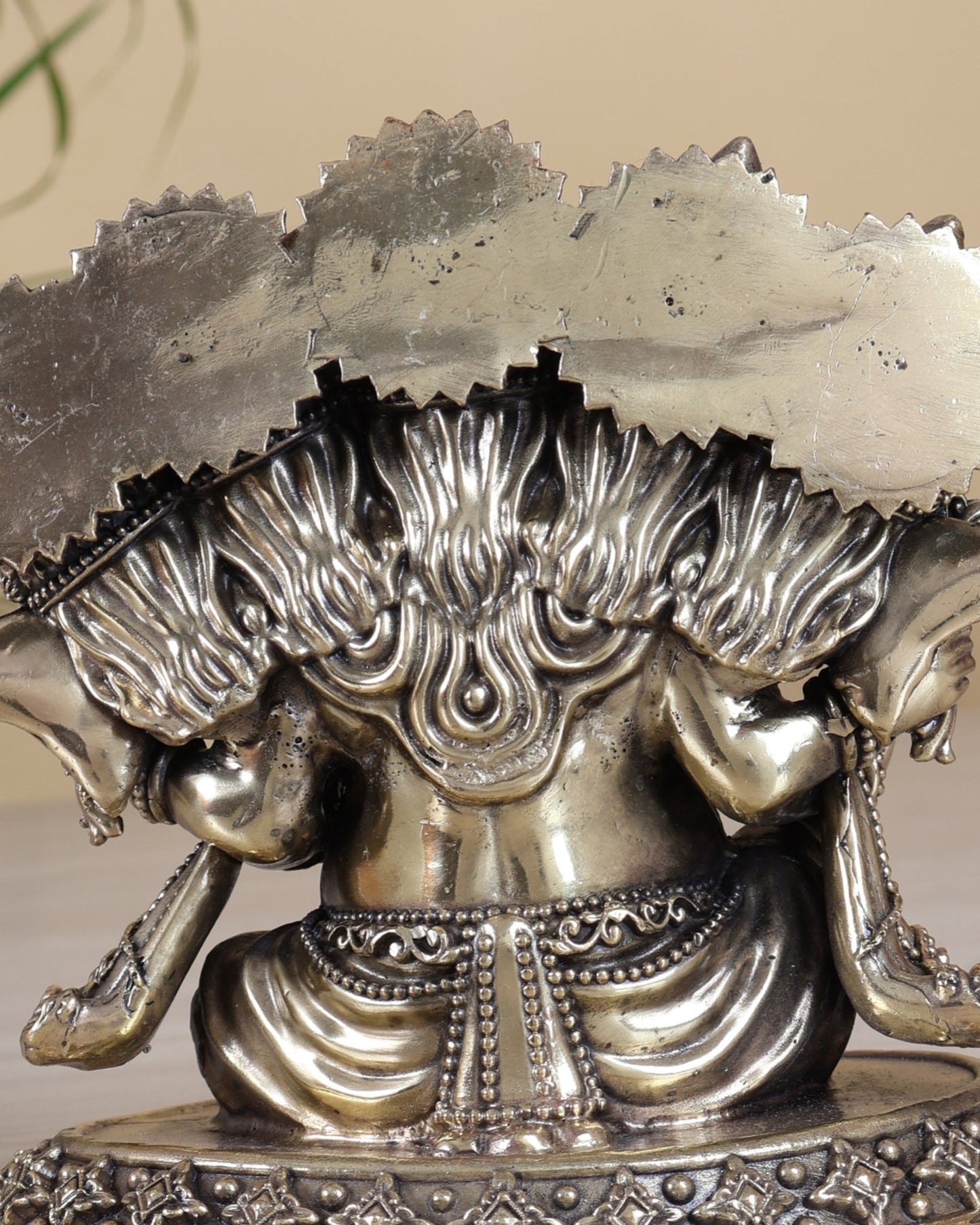 Brass Superfine Panchmukhi Ganesha Idol – Five - faced Ganesha, 4.2" - Budhshiv.com