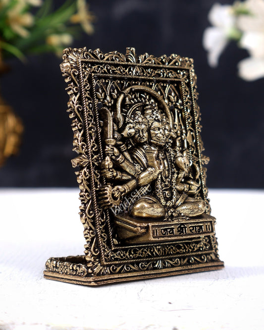 Brass Superfine Panchmukhi Hanuman Car Dashboard Idol (3 Inches) - Budhshiv.com