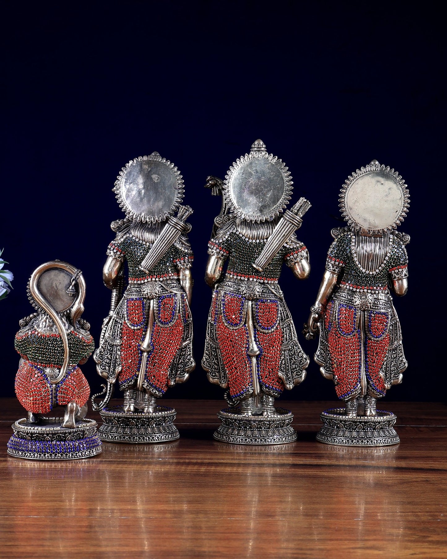 Brass Superfine Ram darbar idol set 10 inch jewellery work - Budhshiv.com
