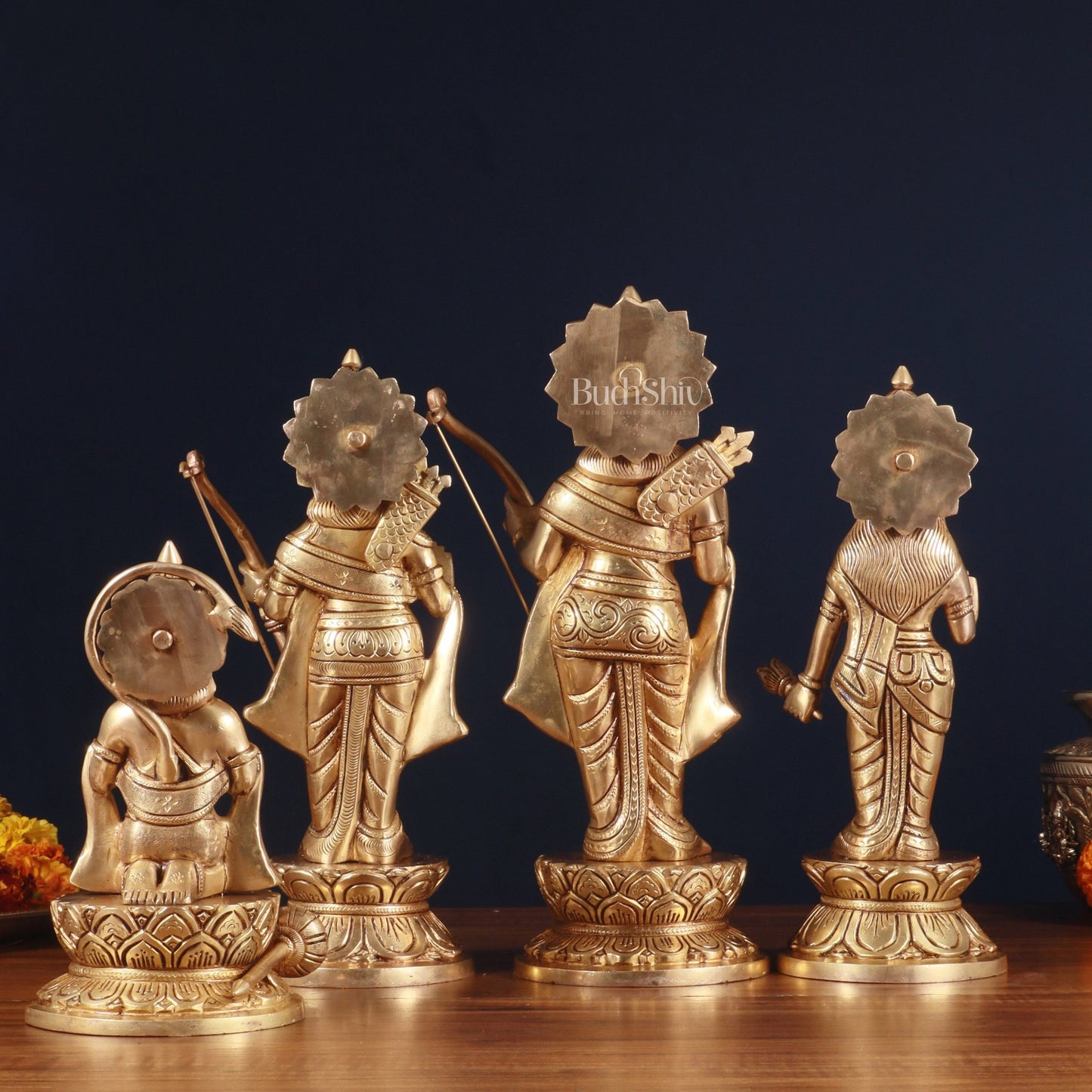 Brass Superfine Ram Darbar Idol Set – 12 Inch, 10.5 Kg - Budhshiv.com