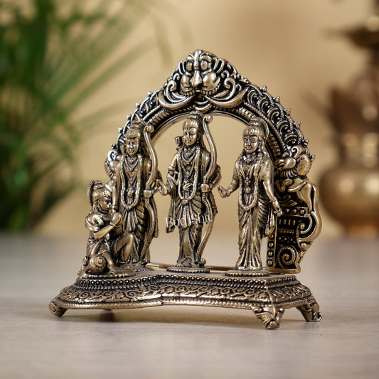 Brass Superfine Ram Darbar Miniature Idol – 3.2 Inch Divine Sculpture (132 gm) - Budhshiv.com