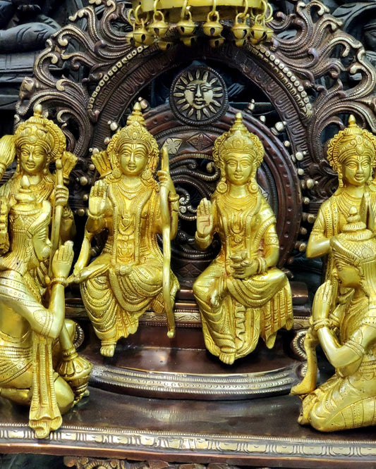 Brass Superfine The Royal Ram Darbar 23 inch (Ramapatabhishekam) - Budhshiv.com